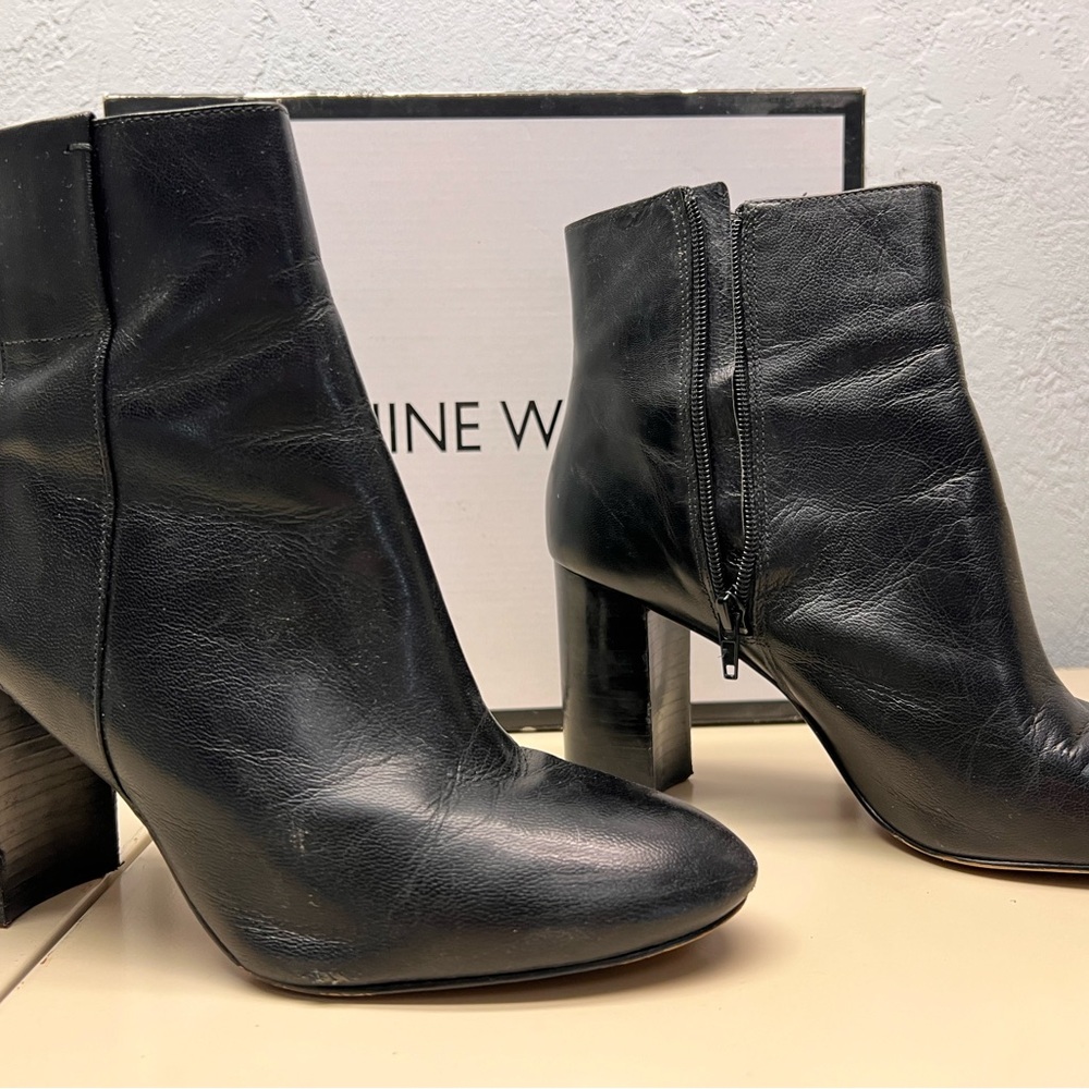 Nine West. Black. Heeled booties. Good shape. Perfect for fall!
